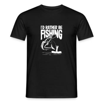 Ich würde lieber Angeln Liebhaber lustig Fischer - Männer T-Shirt - Schwarz - Vorne - AI Model Male 178 light (178cm)