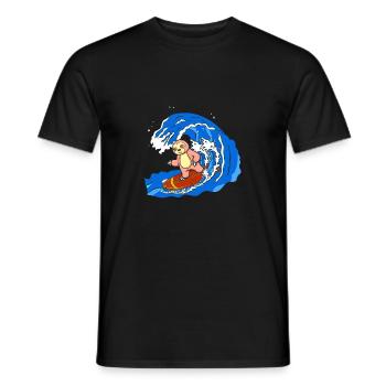 Surfer Sloth Whisperer Surfboard Surfing - Men's T-Shirt - black - Front - AI Model Male 178 light (178cm)