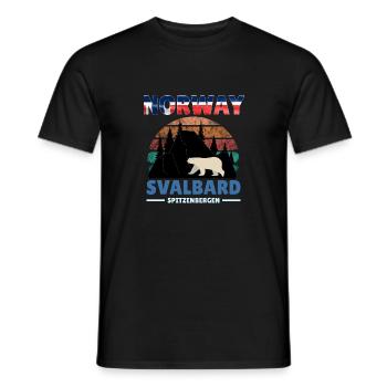 Skandinavien Norwegen Svalbard Spitzbergen eisbär - Männer T-Shirt - Schwarz - Vorne - AI Model Male 178 light (178cm)