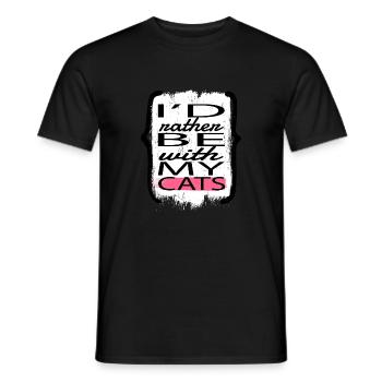 Cats House Cat Joke - Men's T-Shirt - black - Front - AI Model Male 178 light (178cm)