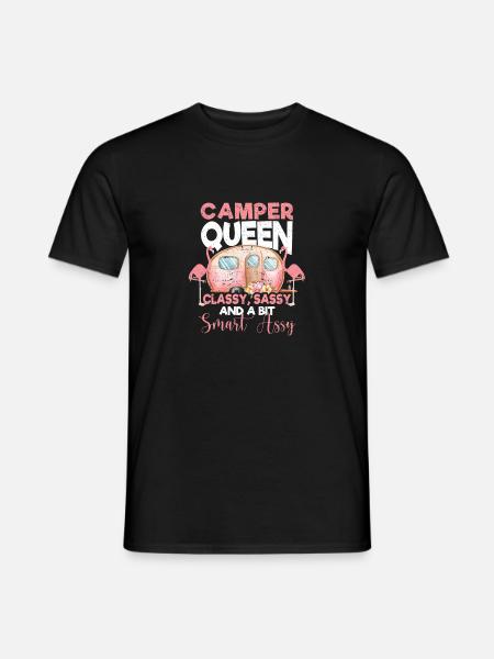 Camper Queen Elegant Frech Klug Witzig Frauen - Männer T-Shirt - Schwarz