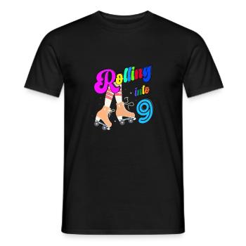 Rolling Into 9 years Lets Roll I'm Turning 9 Years - Men's T-Shirt - black - Front - AI Model Male 178 light (178cm)