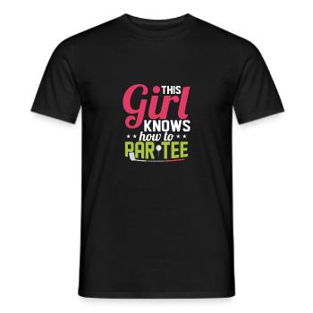 This Girl Knows How To Par Tee Golfing Golf - Men's T-Shirt - black - Front - AI Model Male 178 light (178cm)