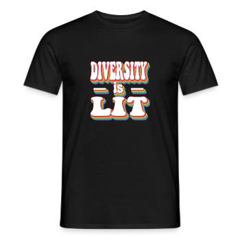 La diversité est éclairée - Gen Z Pride Rainbow LGBTQ+ - T-shirt homme - noir - Devant - AI Model Male 178 light (178cm)