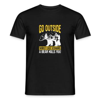 Going outside Worst Case Scenario A Bear Park - Men's T-Shirt - black - Front - AI Model Male 178 light (178cm)