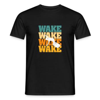 Retro Wakeboard Vintage Wake Boarding Water Sports - Men's T-Shirt - black - Front - AI Model Male 178 light (178cm)