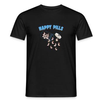 Happy Pills Farm Tier Lustige Kaninchenliebhaber Humor - Männer T-Shirt - Schwarz - Vorne - AI Model Male 178 light (178cm)