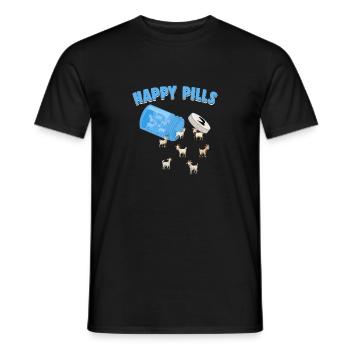 Happy Pills Farm Animal Funny Goat Lovers Humour - T-shirt homme - noir - Devant - AI Model Male 178 light (178cm)