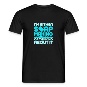 Je fais du savon ou j’y pense soapma - T-shirt homme - noir - Devant - AI Model Male 178 light (178cm)