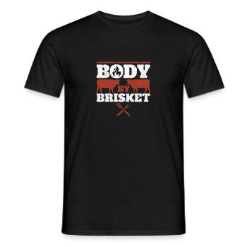 Body By Brisket Funny BBQ Lover Smoker Grilling - Men's T-Shirt - black - Front - AI Model Male 178 light (178cm)