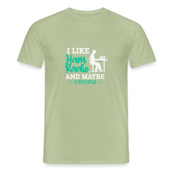 Amateur Radio Radio Funker Cadeau - T-shirt homme - vert sauge - Devant - AI Model Male 178 light (178cm)
