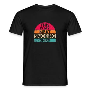 This Is My Meat Smoking Shirt Funny BBQ Smoker - Men's T-Shirt - black - Front - AI Model Male 178 light (178cm)