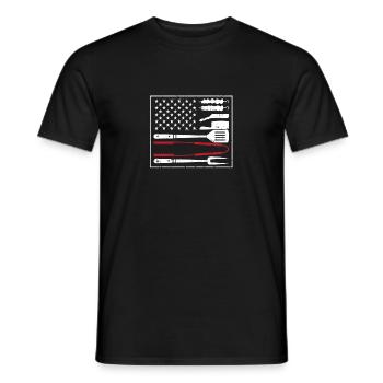 Amerikanische Flagge Grillen USA Patriotisch BBQ - Männer T-Shirt - Schwarz - Vorne - AI Model Male 178 light (178cm)