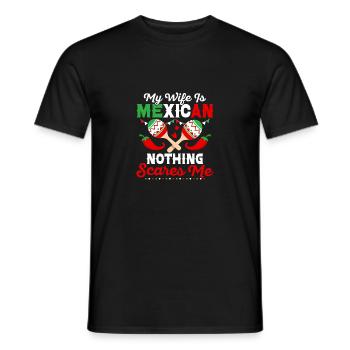 My Wife Is Mexican Nothing Scares Me Cinco De Mayo - Men's T-Shirt - black - Front - AI Model Male 178 light (178cm)