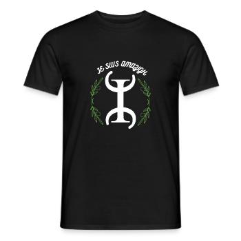T-shirt premium Homme ⵣ graffiti garçon - T-shirt homme - noir - Devant - AI Model Male 178 light (178cm)