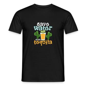Save Water Drink Tequila Cinco De Mayo Party - Men's T-Shirt - black - Front - AI Model Male 178 light (178cm)