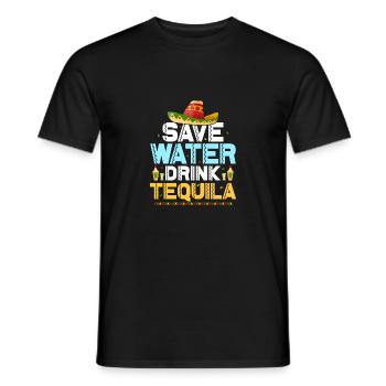 Save Water Drink Tequila Party Cinco De Mayo - Männer T-Shirt - Schwarz - Vorne - AI Model Male 178 light (178cm)