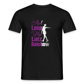 Axel Loop Flip Lutz Salchow Ice Skating Figure - Men's T-Shirt - black - Front - AI Model Male 178 light (178cm)