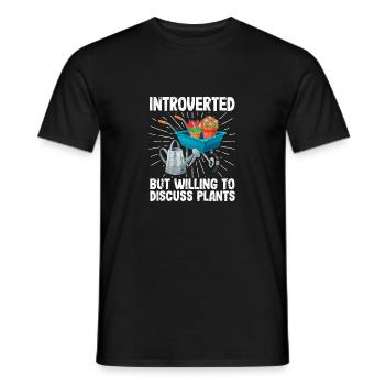 Introvertiert, aber diskussionsfreudig Pflanzen - Männer T-Shirt - Schwarz - Vorne - AI Model Male 178 light (178cm)