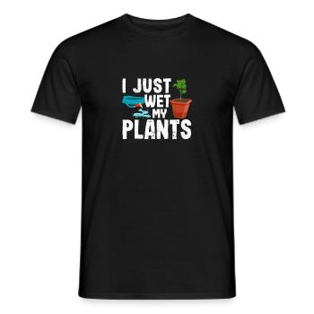 I just moisten my plants Funny garden - Men's T-Shirt - black - Front - AI Model Male 178 light (178cm)