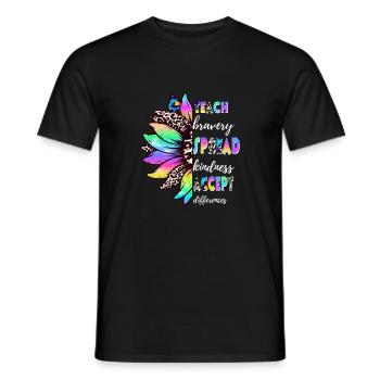 Teach Bravery Spread Kindness Accept Differences - Men's T-Shirt - black - Front - AI Model Male 178 light (178cm)