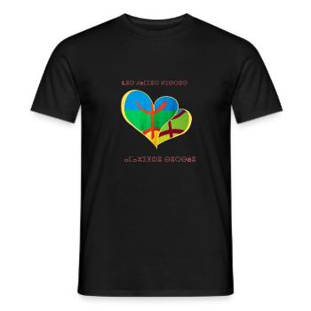 kabylisches T-Shirt Graffiti Der Berberfrühling - Männer T-Shirt - Schwarz - Vorne - AI Model Male 178 light (178cm)