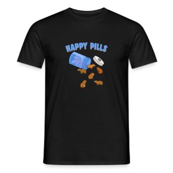 Pilules heureuses Capibara Drôle Capybaras Amant Humour - T-shirt homme - noir - Devant - AI Model Male 178 light (178cm)