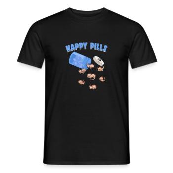 Happy Pills Axolotls Lustige Axolotl Liebhaber Humor Wortspiel - Männer T-Shirt - Schwarz - Vorne - AI Model Male 178 light (178cm)