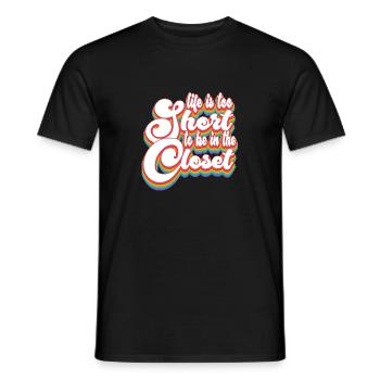 Das Leben ist zu kurz - Pride Month LGBTQ - Männer T-Shirt - Schwarz - Vorne - AI Model Male 178 light (178cm)
