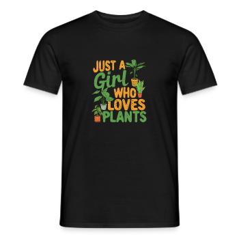 Just A Girl Who Loves Plants Funny Plant Lovers - Männer T-Shirt - Schwarz - Vorne - AI Model Male 178 light (178cm)