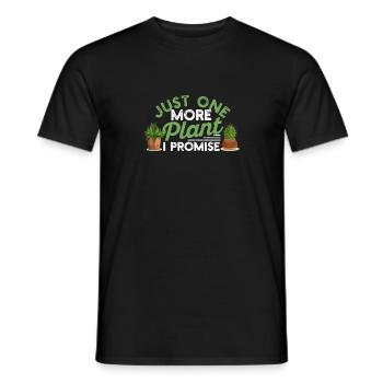 Only one more plant I promise gardening - Men's T-Shirt - black - Front - AI Model Male 178 light (178cm)