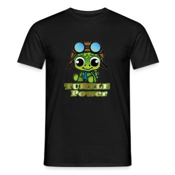 Turtle Power - Men's T-Shirt - black - Front - AI Model Male 178 light (178cm)