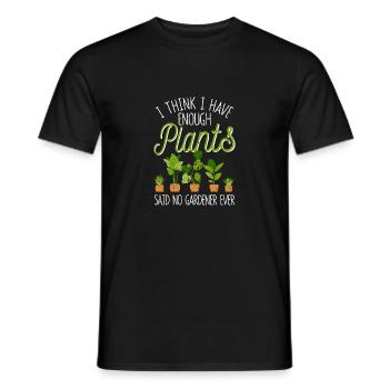 I think I have enough plants, said a - Men's T-Shirt - black - Front - AI Model Male 178 light (178cm)