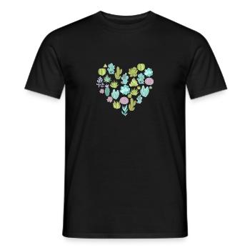 Succulent Cactus Succa Lover Heart Plant - T-shirt homme - noir - Devant - AI Model Male 178 light (178cm)