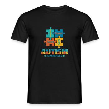 Acceptance Love Autism Awareness Cute Puzzle Piece - Men's T-Shirt - black - Front - AI Model Male 178 light (178cm)