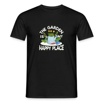 The garden is my happy place Funny garden - Men's T-Shirt - black - Front - AI Model Male 178 light (178cm)