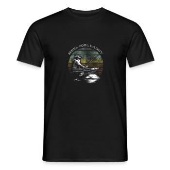 Fisherman on the boat - Men's T-Shirt - black - Front - AI Model Male 178 light (178cm)
