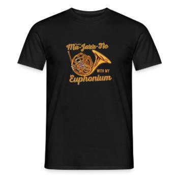 Playing Euphonium - Baryton Tuba Brass Jazz - T-shirt homme - noir - Devant - AI Model Male 178 light (178cm)