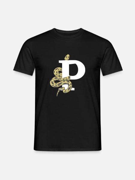 Letter p snake - Men's T-Shirt - black