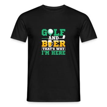 Golf And Beer That's Why I'm Here Par Tee Golfing - Men's T-Shirt - black - Front - AI Model Male 178 light (178cm)