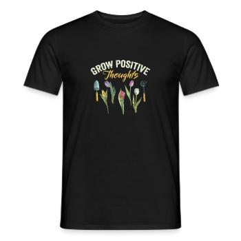 Cultiver des pensées positives Jardinage amusant - T-shirt homme - noir - Devant - AI Model Male 178 light (178cm)