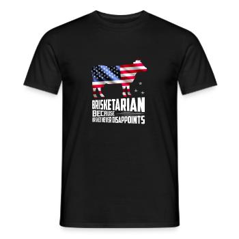 Brisketarian Because Brisket Grilling BBQ Smoker - Männer T-Shirt - Schwarz - Vorne - AI Model Male 178 light (178cm)