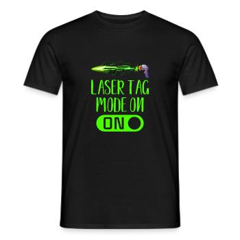 Laser Tag Mode on - Men's T-Shirt - black - Front - AI Model Male 178 light (178cm)