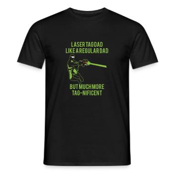 Laser Tag Father Like a Normal Father - Men's T-Shirt - black - Front - AI Model Male 178 light (178cm)