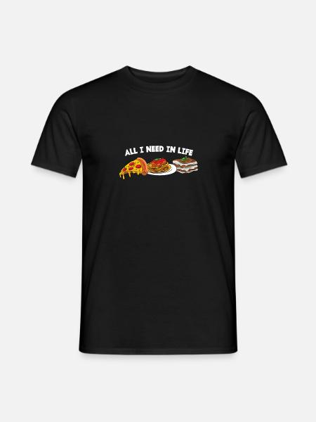 Pizza Pasta Italien Tiramisu - Männer T-Shirt - Schwarz