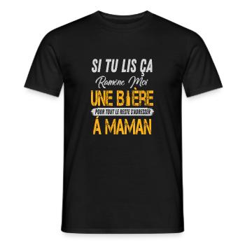 humour fête des pères apéro bière papa citation - T-shirt homme - noir - Devant - AI Model Male 178 light (178cm)