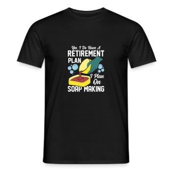 J’ai un plan de retraite, je prévois de faire du savon - T-shirt homme - noir - Devant - AI Model Male 178 light (178cm)