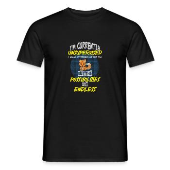 I am currently unsupervised - Männer T-Shirt - Schwarz - Vorne - AI Model Male 178 light (178cm)