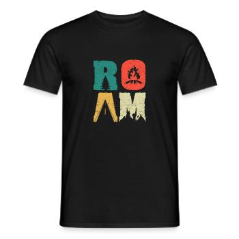 Roam Geocaching Natur erforschen Camping Vintage - Männer T-Shirt - Schwarz - Vorne - AI Model Male 178 light (178cm)