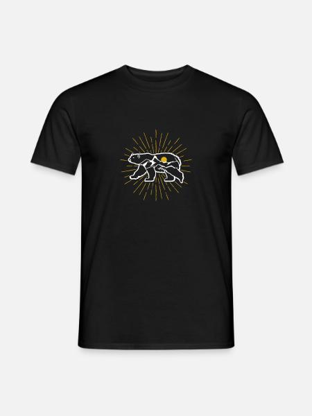 Erforschen Bär Gelbe Sonne Natur Lustig Geocaching - Männer T-Shirt - Schwarz